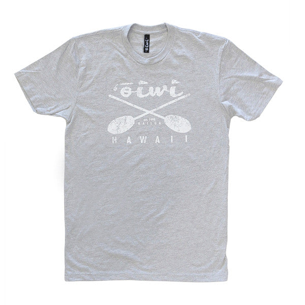 Cross Paddles T-shirt in Charcoal w/ Blue - ‘Ōiwi