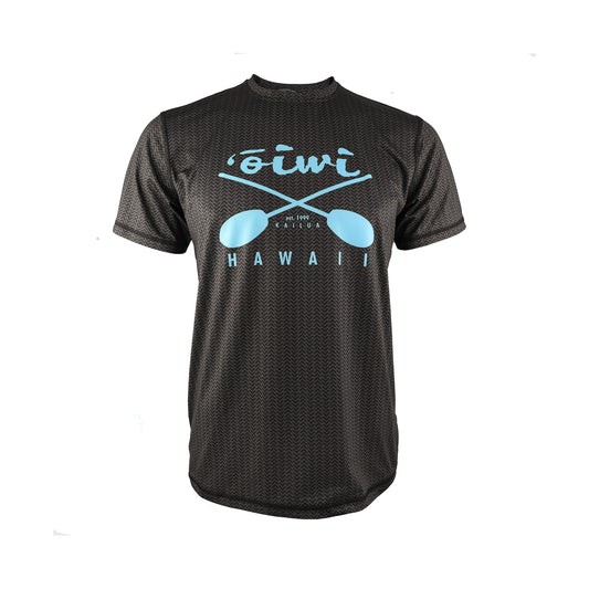 Cross Paddles Short Sleeve UPF 30 Shirt in Black - Oiwi