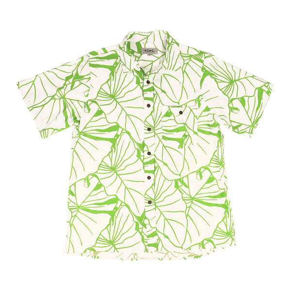 Kalo Aloha Shirt in White (traditional fit) - Oiwi