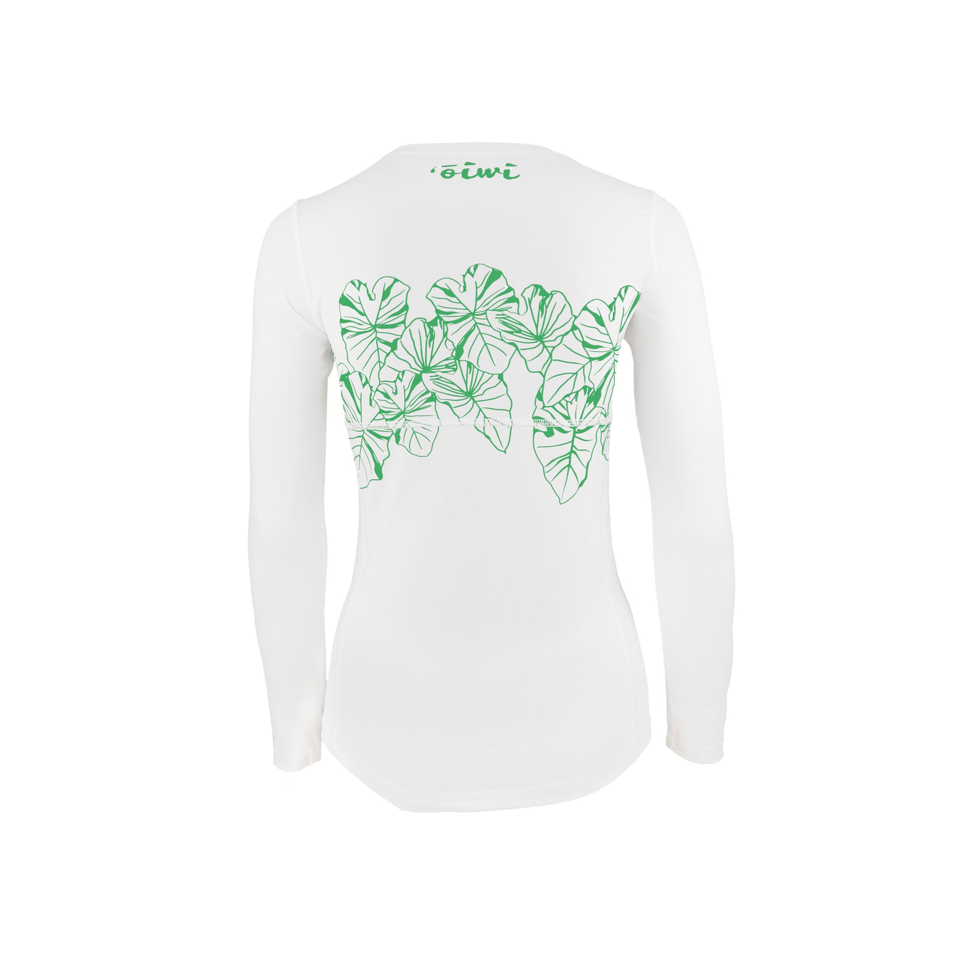 Wahine Kalo Long Sleeve UPF 30 Shirt in White - Oiwi