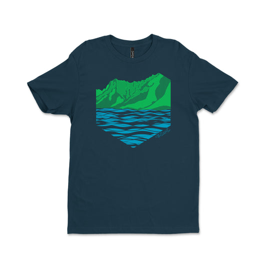 Mauka to Makai T-shirt in Indigo - Oiwi