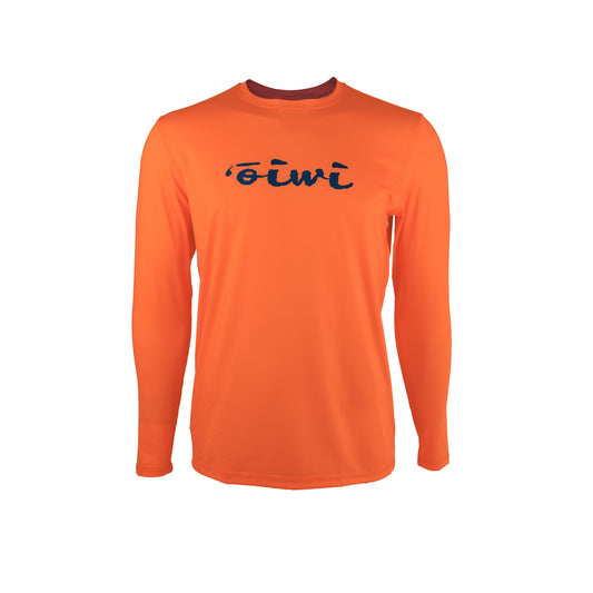 Oiwi Logo Long Sleeve UPF 30 Shirt in Orange - Oiwi