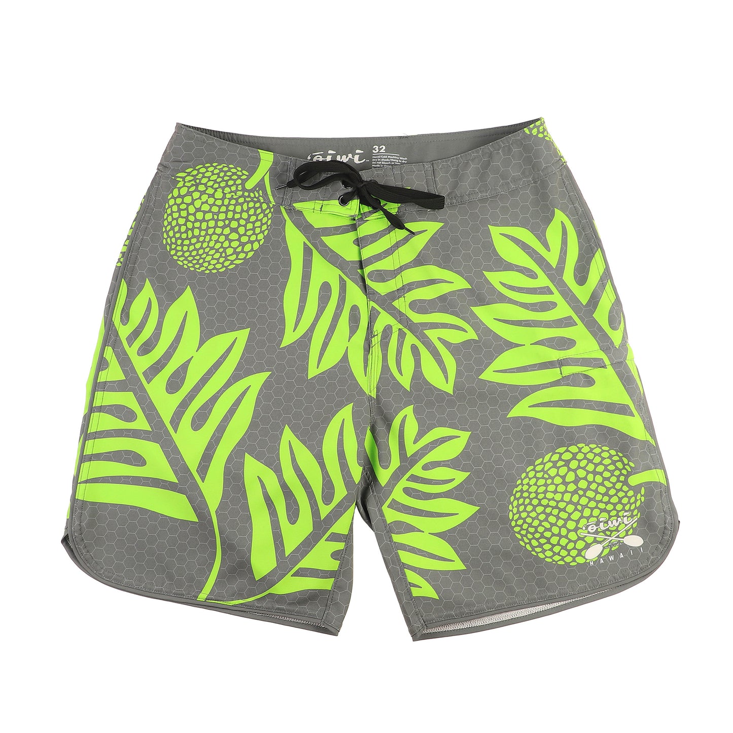 Ulu Kane Grey/Green Board Shorts - Oiwi