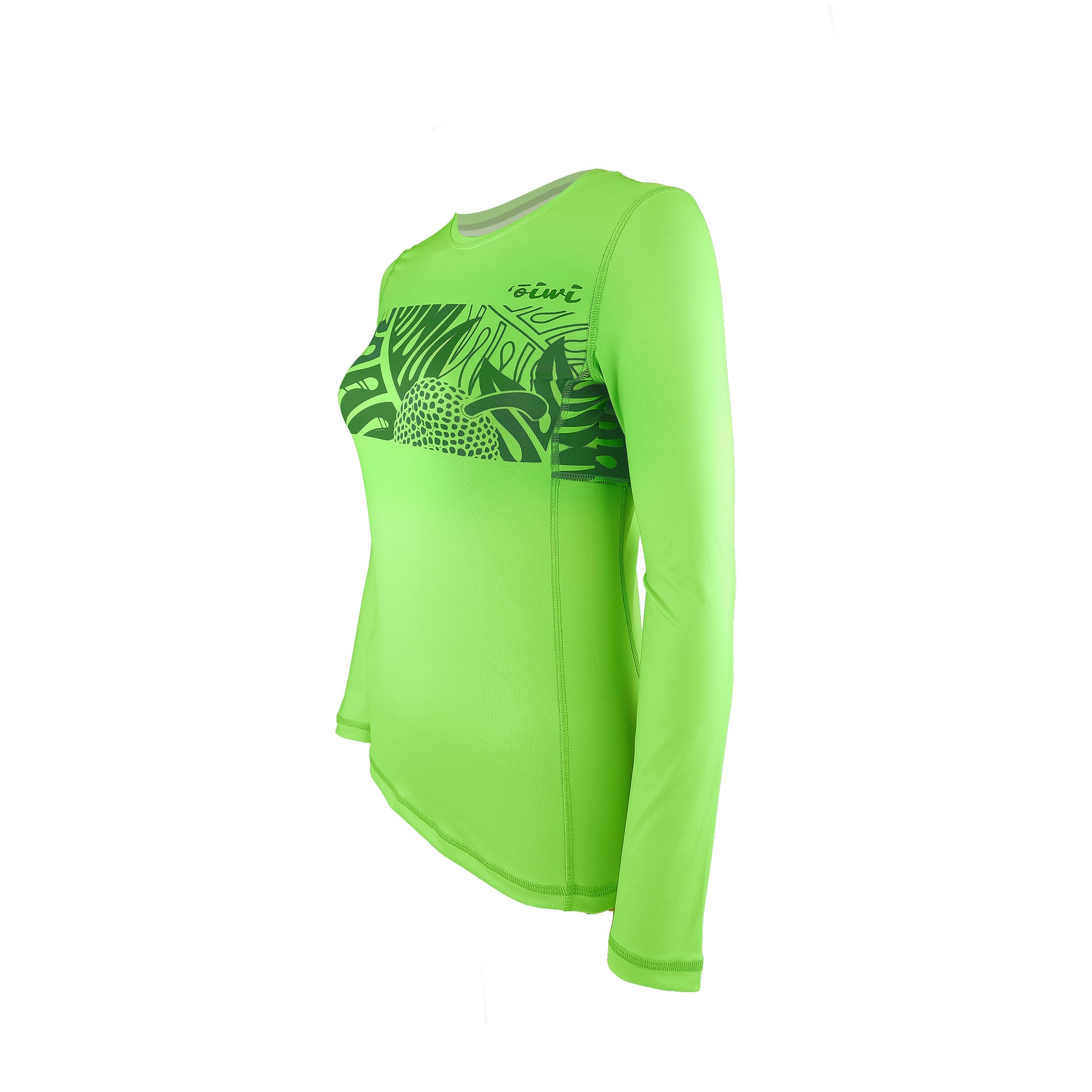 Wahine Ulu Long Sleeve UPF 30 Shirt in Green - Oiwi