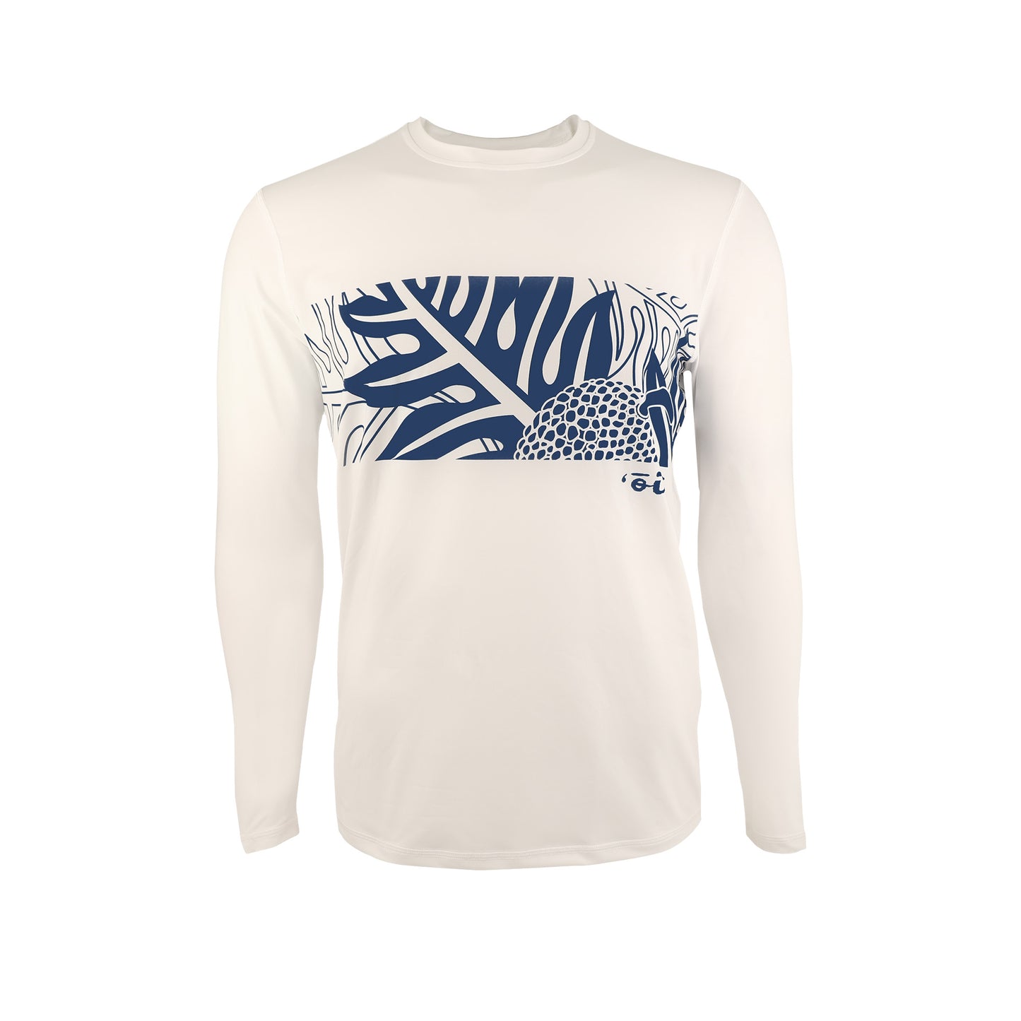 Ulu Long Sleeve UPF 30 Shirt in White/Navy - Oiwi