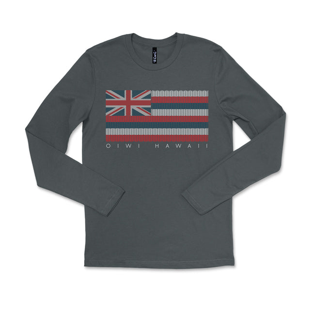 Kākau Hawaiian Flag Long Sleeve T-shirt - Oiwi