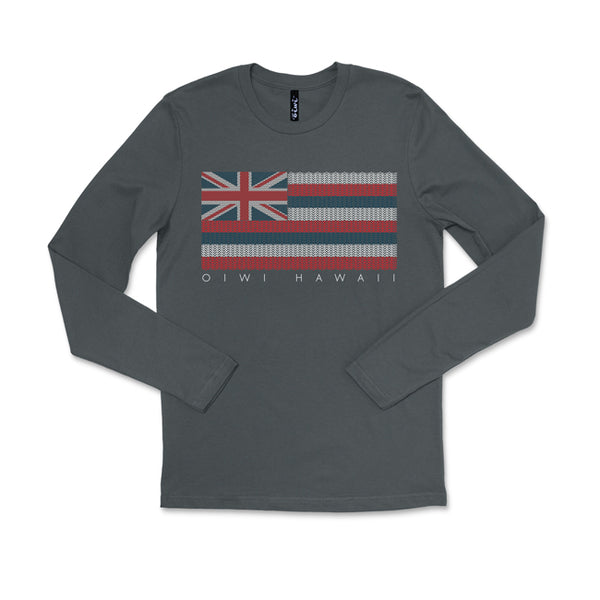 Kākau Hawaiian Flag Long Sleeve T-shirt - Oiwi