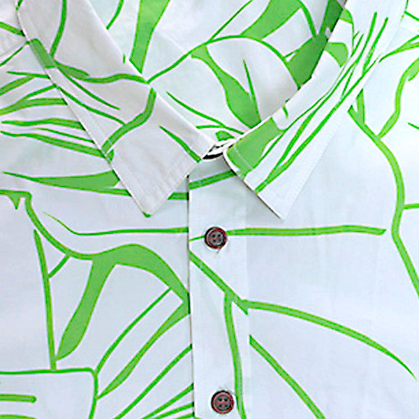 Kalo Kane Aloha Shirt in White - ‘Ōiwi