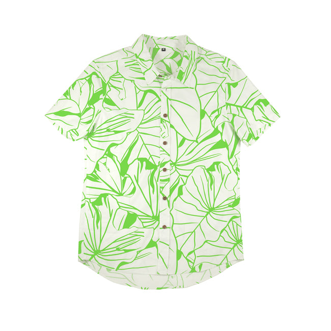 Kalo Kane Aloha Shirt in White - ‘Ōiwi