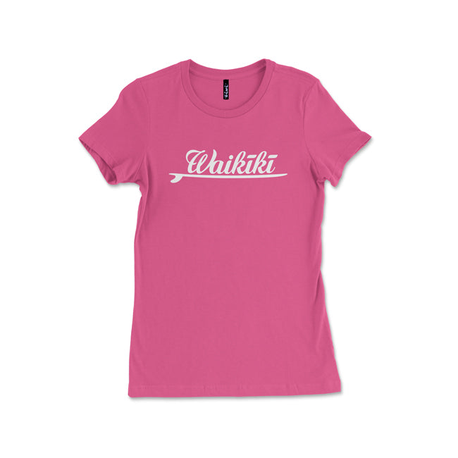 Waikiki Surf Keiki Tshirt in Bright Pink - Oiwi