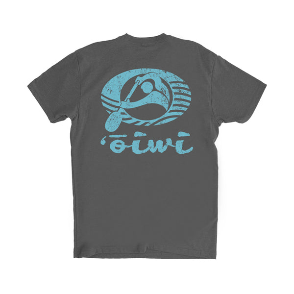 Oiwi Logo Weathered T-shirt in Charcoal - ‘Ōiwi