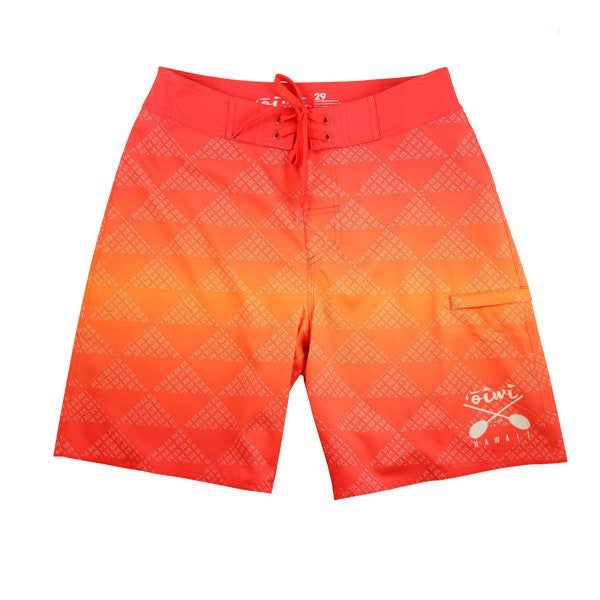 Kākau Kane Red Board Shorts - ‘Ōiwi