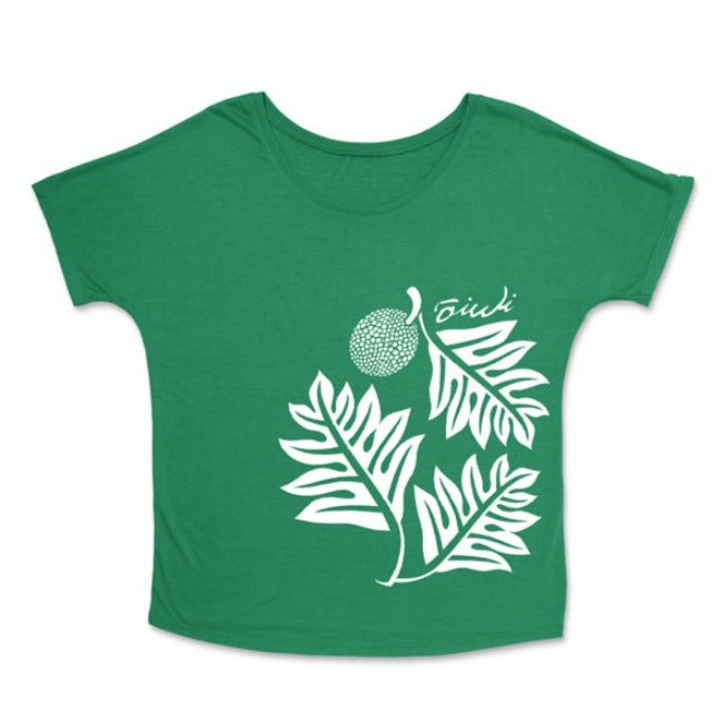 Ulu Wahine Dolman Tee in Green - Oiwi