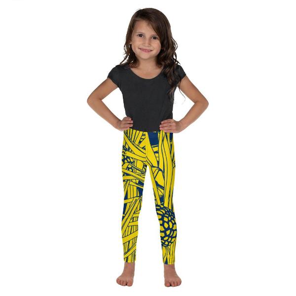 Hala Keiki Leggings (Navy/Yellow) - ‘Ōiwi